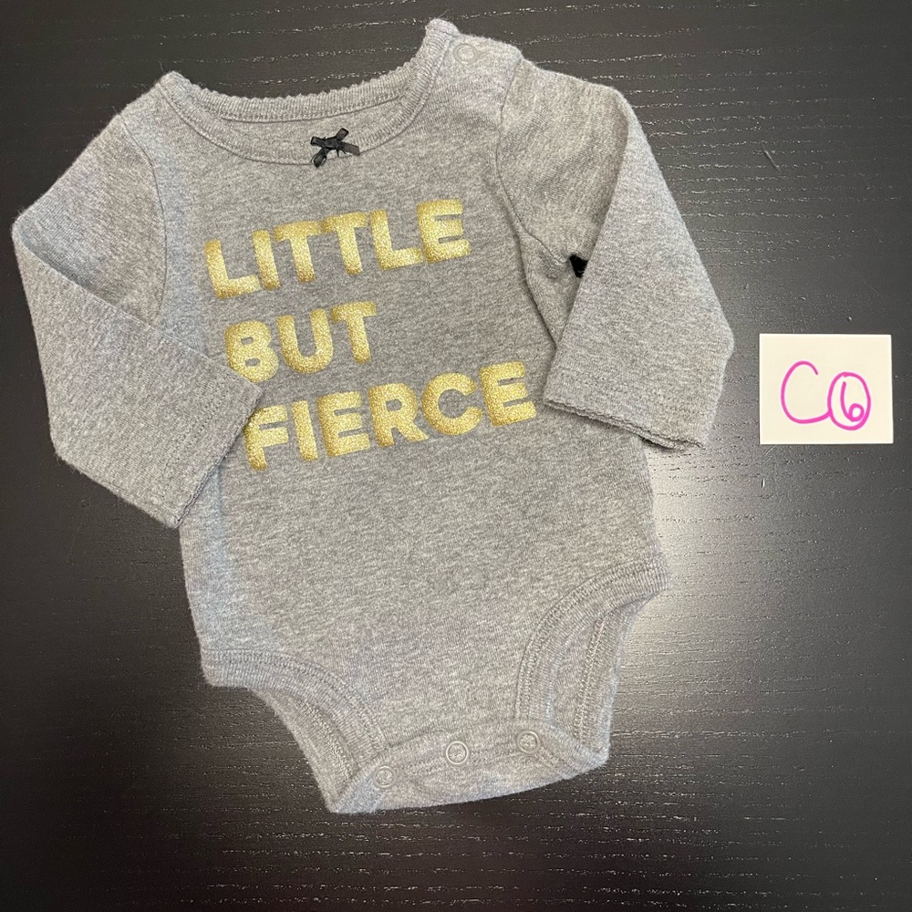 ⭐️2/$5.00⭐️ Carter's NB Grey Onesie with Gold Lettering